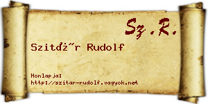 Szitár Rudolf névjegykártya